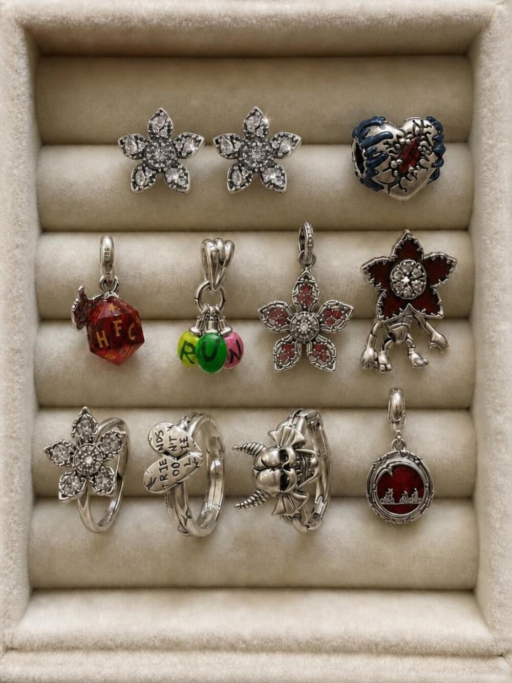1pcs Pandora x Stranger Things 1pcs Charm Sterling Silver D&D Horror New
